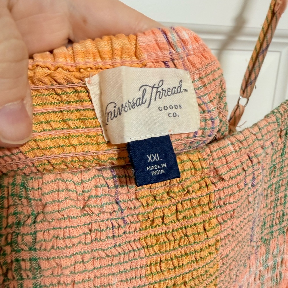 Universal Thread Orange and Pink Plaid Dress - image 5